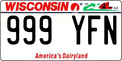 WI license plate 999YFN