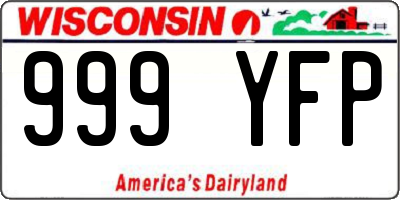 WI license plate 999YFP