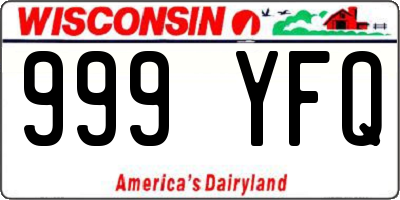 WI license plate 999YFQ