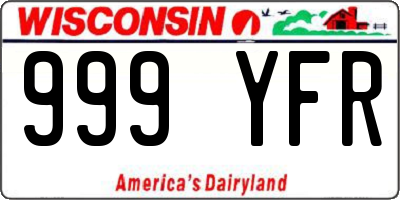 WI license plate 999YFR