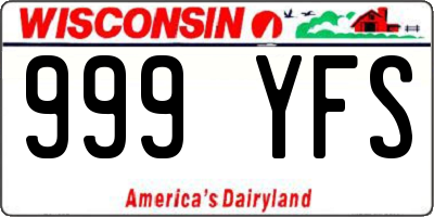 WI license plate 999YFS