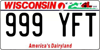 WI license plate 999YFT