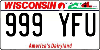 WI license plate 999YFU