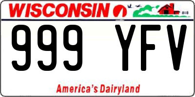 WI license plate 999YFV