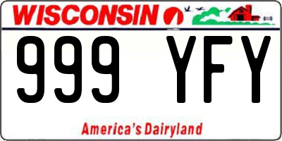 WI license plate 999YFY