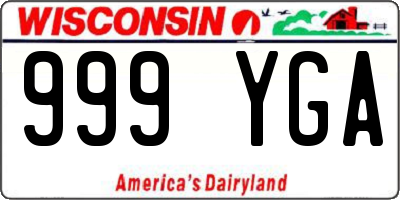 WI license plate 999YGA