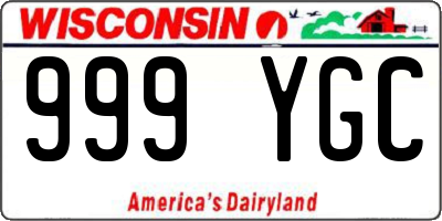 WI license plate 999YGC