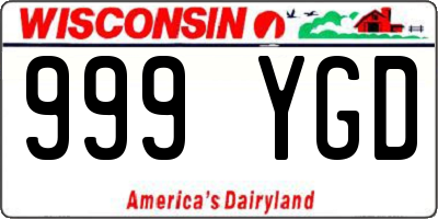 WI license plate 999YGD