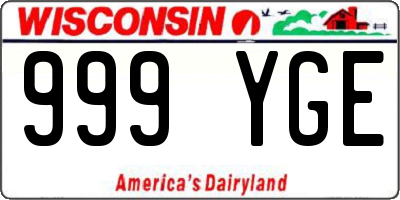 WI license plate 999YGE