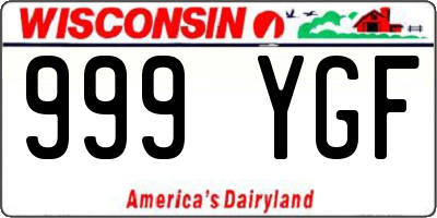 WI license plate 999YGF