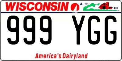 WI license plate 999YGG