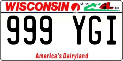 WI license plate 999YGI