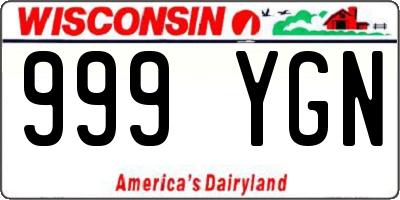 WI license plate 999YGN