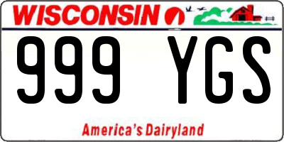 WI license plate 999YGS