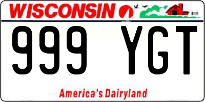 WI license plate 999YGT