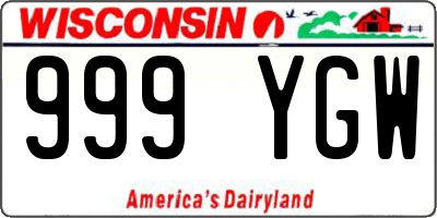 WI license plate 999YGW