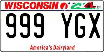 WI license plate 999YGX