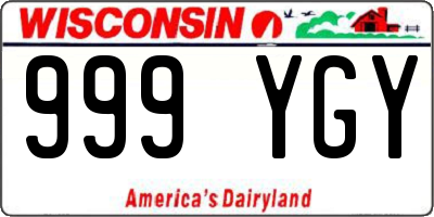 WI license plate 999YGY