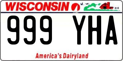 WI license plate 999YHA