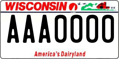 WI license plate AAA0000