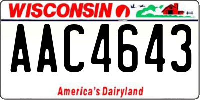 WI license plate AAC4643