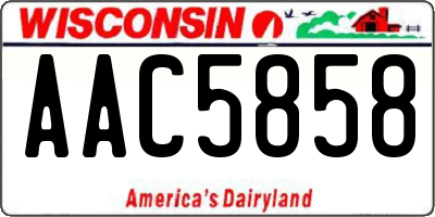 WI license plate AAC5858