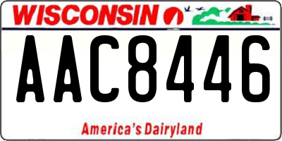 WI license plate AAC8446