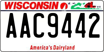 WI license plate AAC9442