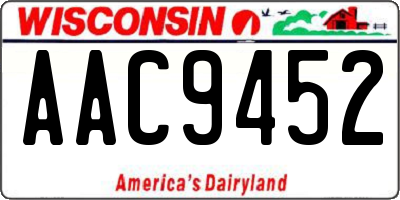 WI license plate AAC9452