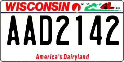 WI license plate AAD2142