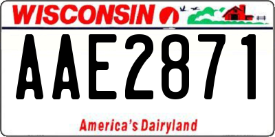 WI license plate AAE2871