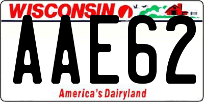 WI license plate AAE62