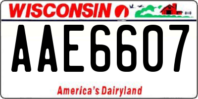 WI license plate AAE6607