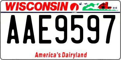 WI license plate AAE9597