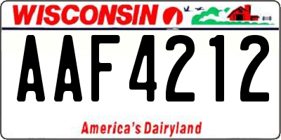 WI license plate AAF4212