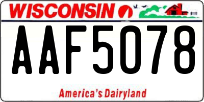 WI license plate AAF5078