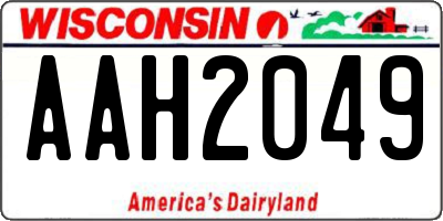 WI license plate AAH2049