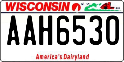 WI license plate AAH6530