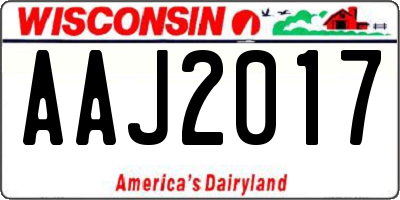 WI license plate AAJ2017