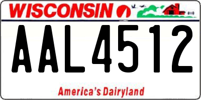 WI license plate AAL4512