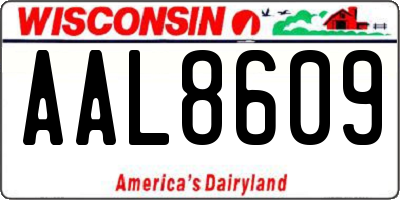 WI license plate AAL8609