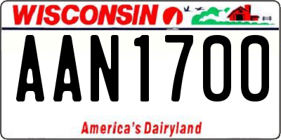 WI license plate AAN1700