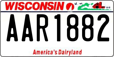 WI license plate AAR1882