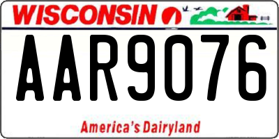 WI license plate AAR9076