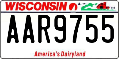 WI license plate AAR9755