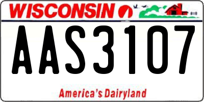 WI license plate AAS3107