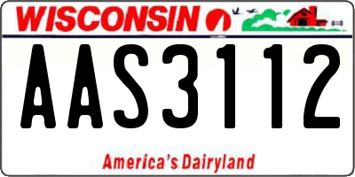 WI license plate AAS3112