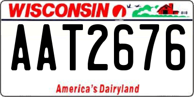 WI license plate AAT2676