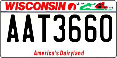WI license plate AAT3660