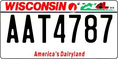 WI license plate AAT4787